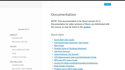 Screenshot of Slurm.schedmd.com