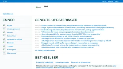 Screenshot of Statistikbanken.dk