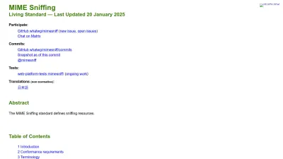 Screenshot of Mimesniff.spec.whatwg.org
