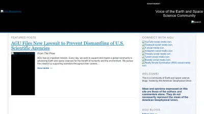 Screenshot of Blogs.agu.org