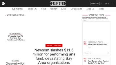 Screenshot of Datebook.sfchronicle.com