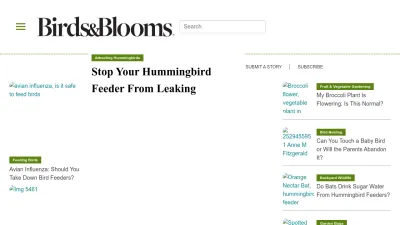 Screenshot of Birdsandblooms.com