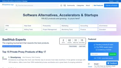 Screenshot of Saashub.com