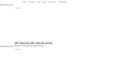 Screenshot of Tapo.com