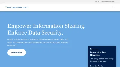 Screenshot of Virtru.com