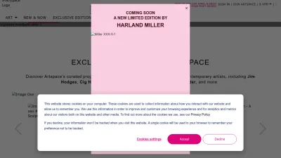 Screenshot of Artspace.com
