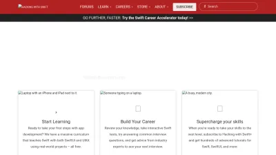 Screenshot of Hackingwithswift.com