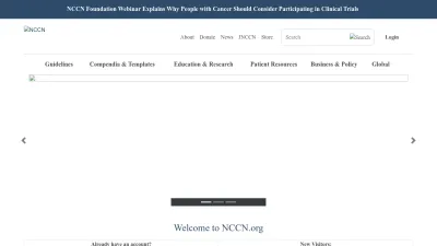 Screenshot of Nccn.org
