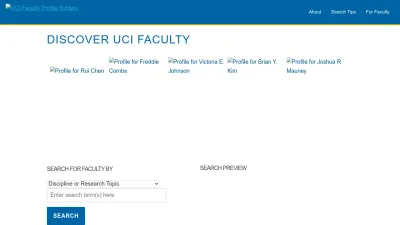 Screenshot of Faculty.uci.edu