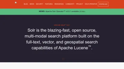Screenshot of Solr.apache.org