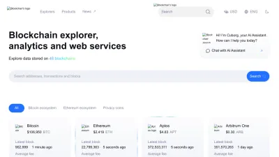 Screenshot preview of blockchair.com