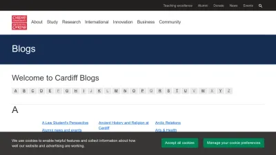 Screenshot of Blogs.cardiff.ac.uk