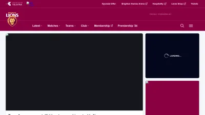 Screenshot of Lions.com.au