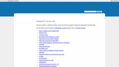 Screenshot of Research.ncl.ac.uk