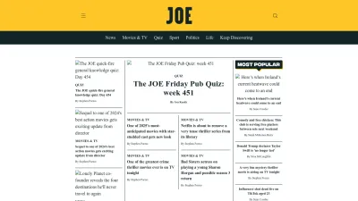 Screenshot of Joe.ie