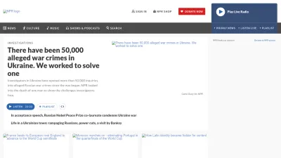 Screenshot of Legacy.npr.org