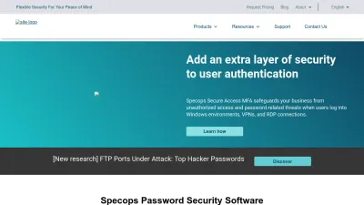 Screenshot of Specopssoft.com