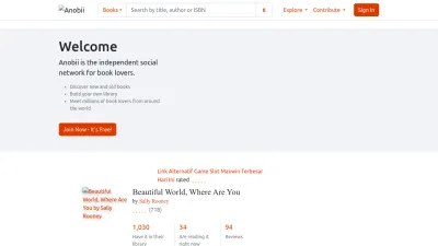 Screenshot of Anobii.com