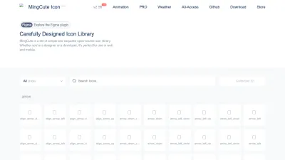 Screenshot of Mingcute.com