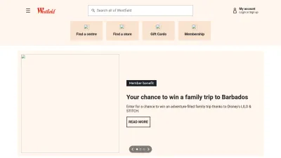 Screenshot of Westfield.com.au