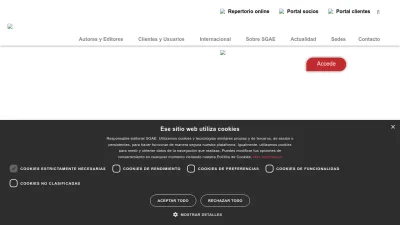 Screenshot of Sgae.es