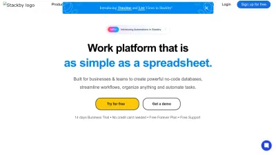 Screenshot preview of stackby.com