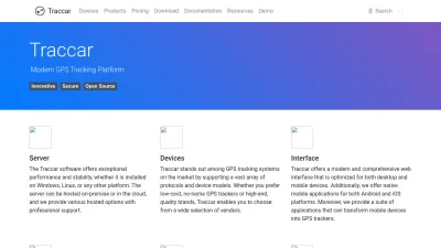 Screenshot of Traccar.org