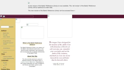 Screenshot of Reference.bahai.org