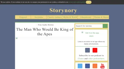 Screenshot of Storynory.com