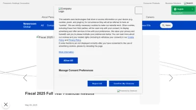 Screenshot preview of news.panasonic.com
