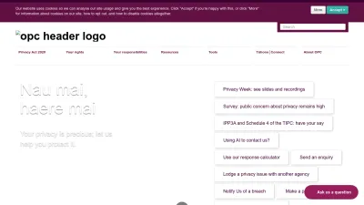 Screenshot of Privacy.org.nz