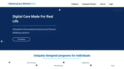 Screenshot of Mantracare.org