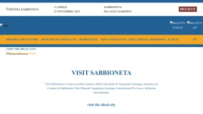 Screenshot of Visitsabbioneta.it