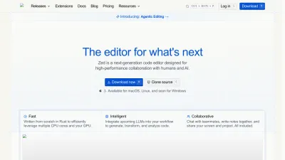 Screenshot of Zed.dev