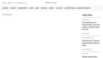 Screenshot of Outdoorlife.com