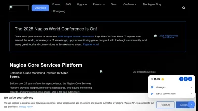 Screenshot of Nagios.org