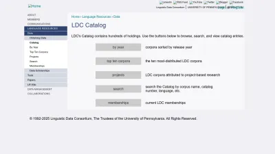 Screenshot preview of catalog.ldc.upenn.edu