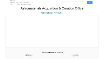 Screenshot preview of curator.jsc.nasa.gov