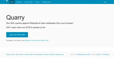 Screenshot of Quarry.wmcloud.org