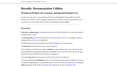 Screenshot of Docutils.sourceforge.io