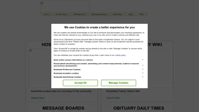 Screenshot of Rootsweb.com