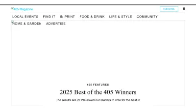 Screenshot of 405magazine.com