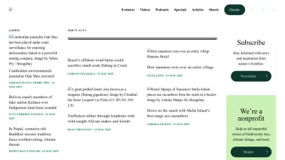 Screenshot of Mongabay.com
