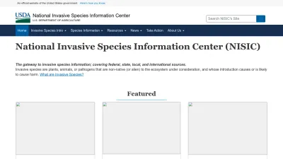 Screenshot of Invasivespeciesinfo.gov