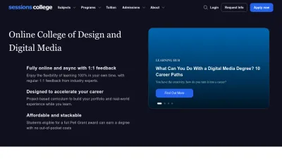 Screenshot of Sessions.edu