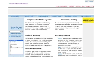 Screenshot preview of wordsmyth.net