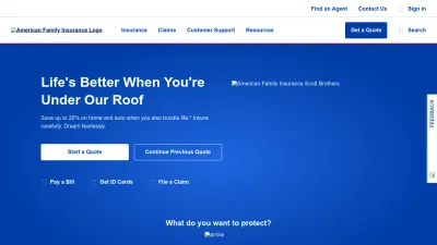 Screenshot preview of amfam.com