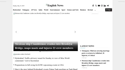 Screenshot preview of telanganatoday.com