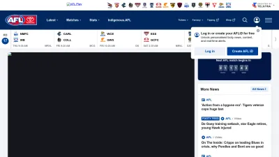 Screenshot preview of afl.com.au