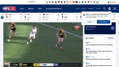Screenshot of Afl.com.au